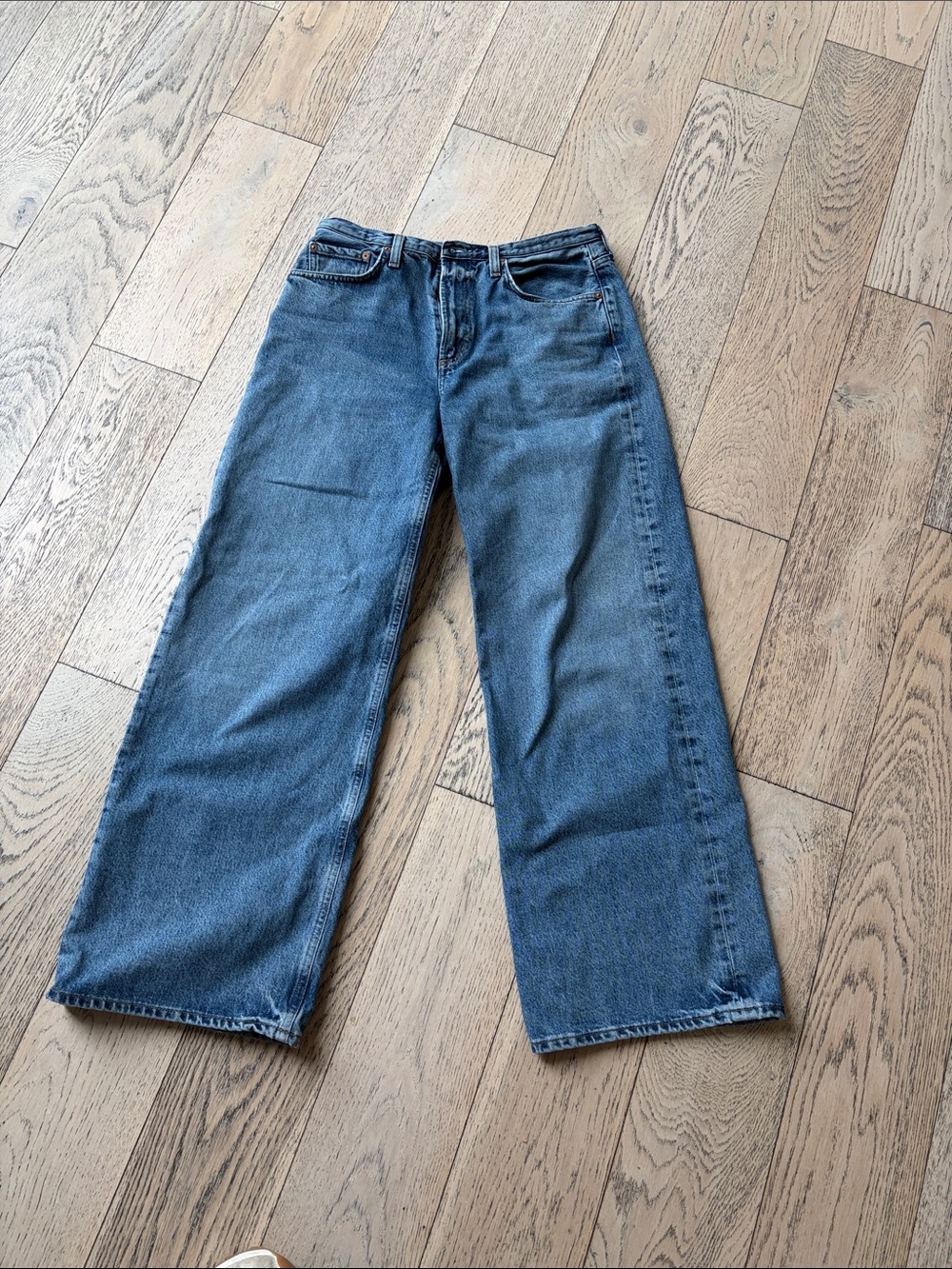 Agolde Wide-Leg Jeans in Medium Blue Wash